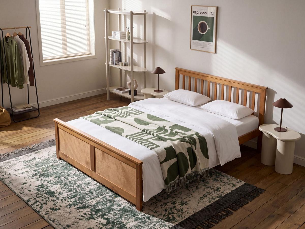 BETT mit Lattenrost 140/200 cm Kiefernholz Braun Olendon - Braun, Holz (140/200cm) - Beliani