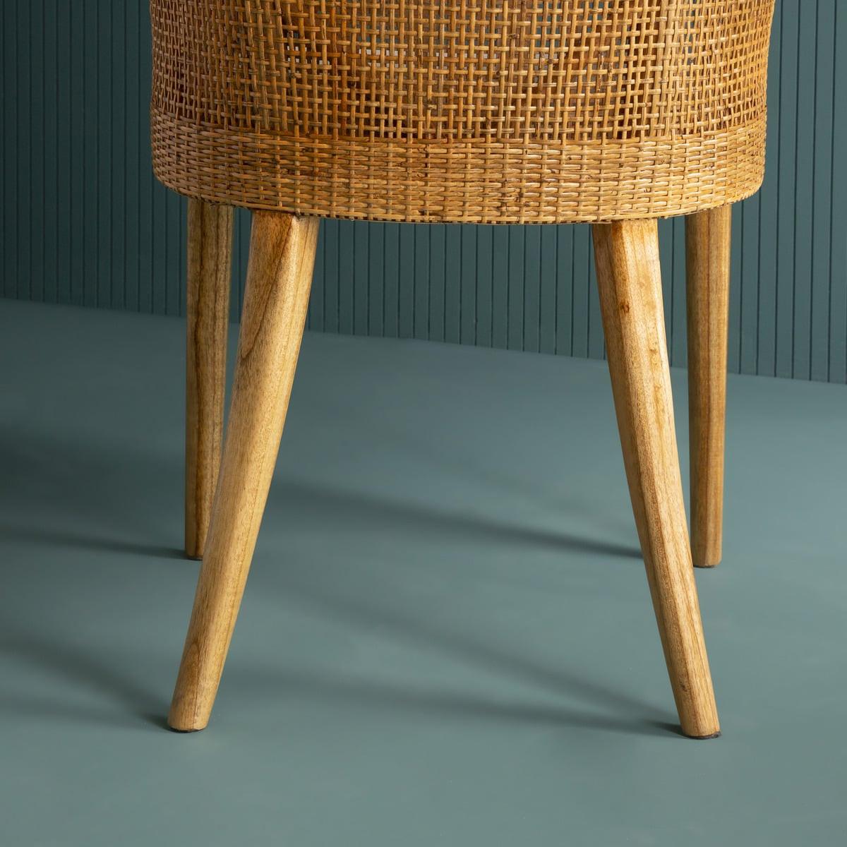 RATTANSTUHL H88 cm 56/88/58 cm - Eichefarben, Textil (58/88/61cm) - Signature
