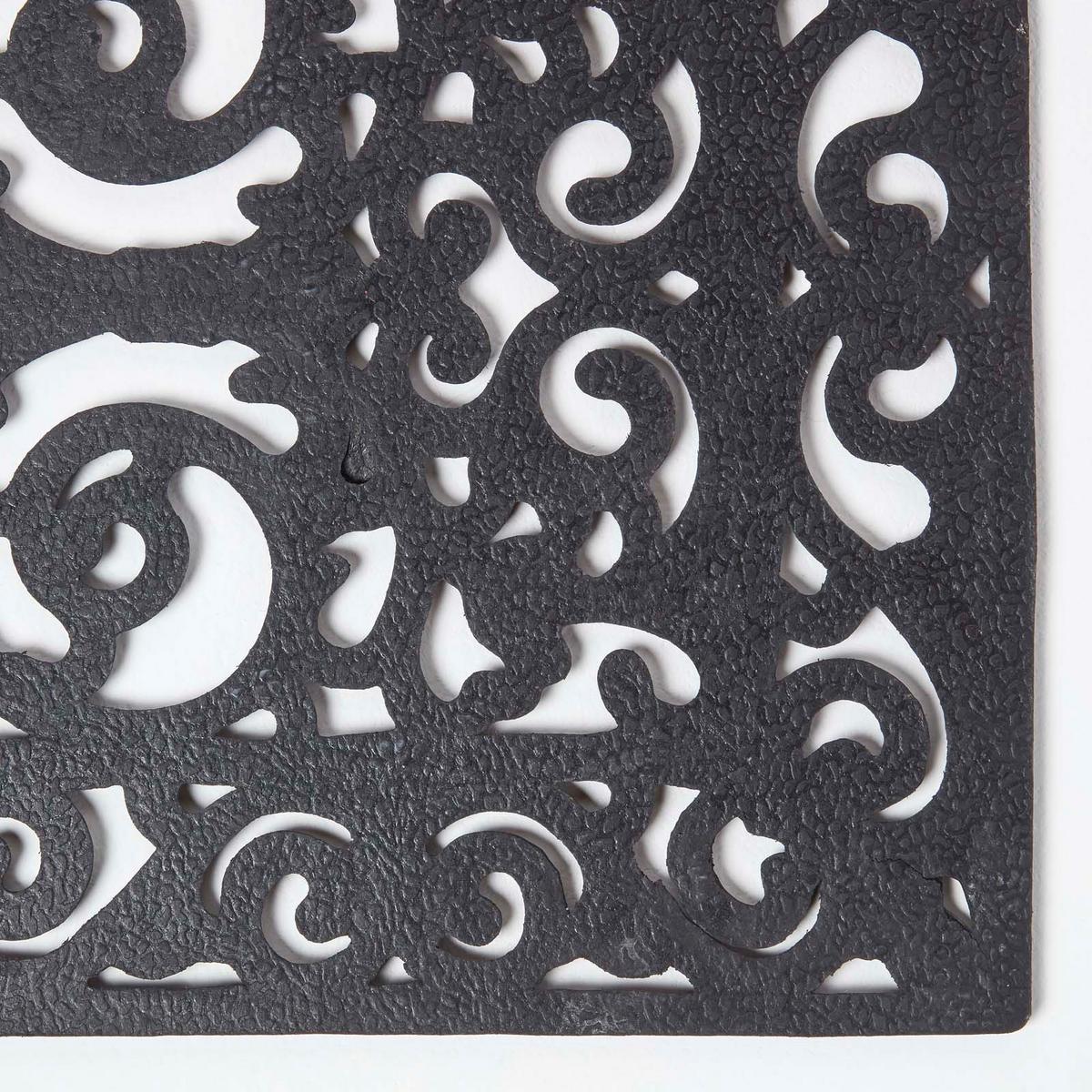 FUSSMATTE Ornament, Gummi 40/60 cm - Schwarz, Naturmaterialien (40/60cm) - Homescapes