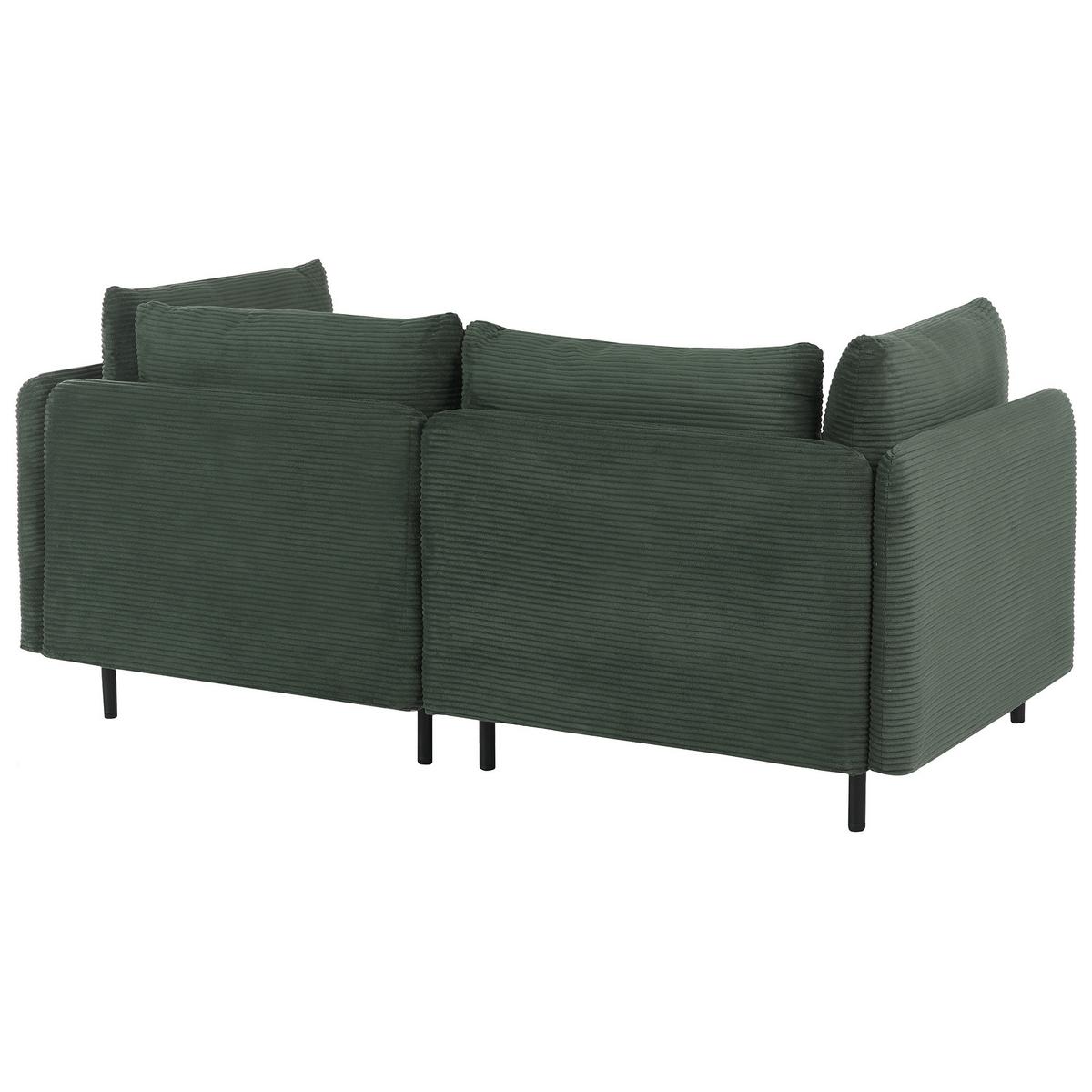 MODULSOFA 2-Sitzer Dunkelgrün Cord Egeris - Grün, Textil (172/80/94cm) - Beliani