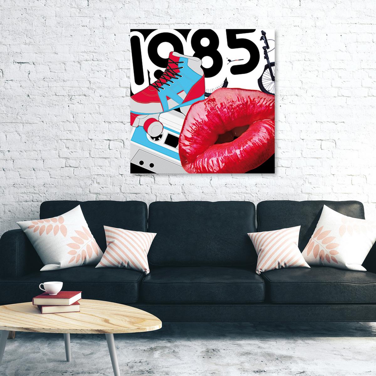 WANDBILD abstrakte kunst rot - Rot, Textil (30/30cm) - Feeby