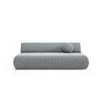 BETTSOFA DELTA Grau Geflochtener Stoff mit Schlaffunktion - Grau, Holz (214/74/100cm) - MASSENO