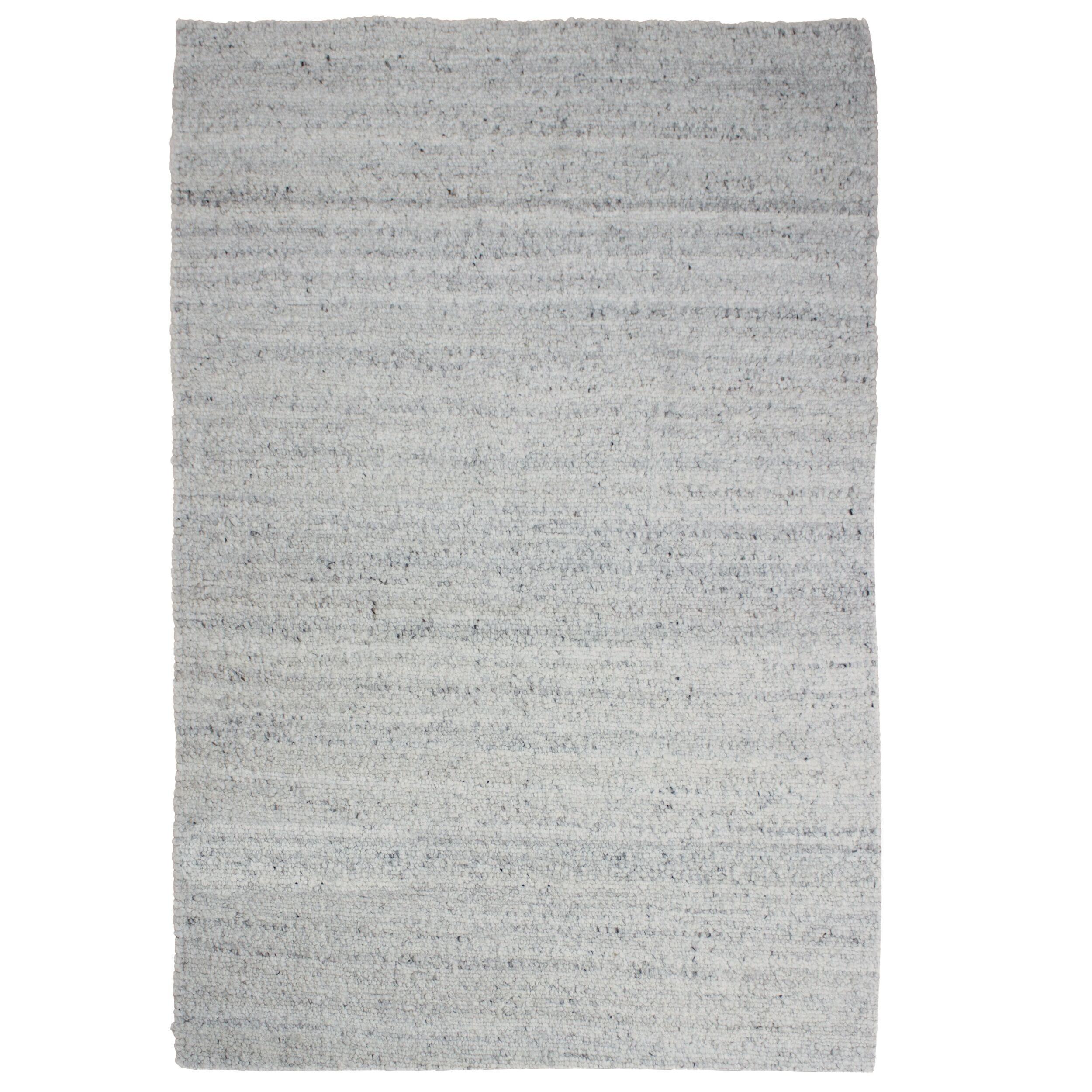 TEPPICH Kurzflor, handgewebt, GLAVEN, in Hellgrau, Bouclé-Struktur, 120 x 170 cm - Grau, Textil (120/170cm) - KADIMA DESIGN