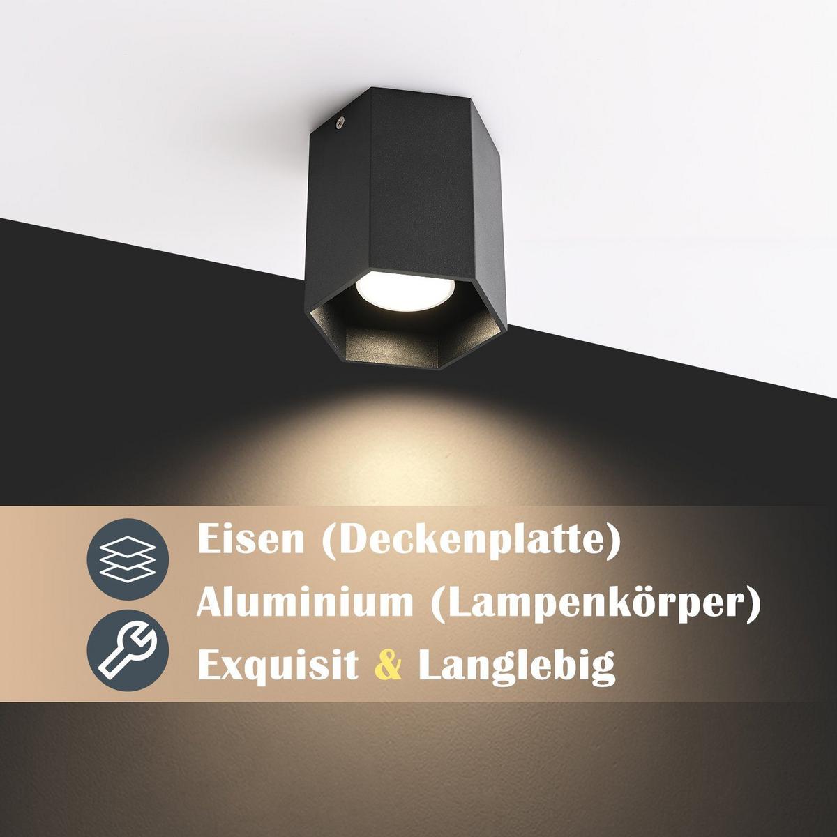 AUFBAULEUCHTE Emma 11/9/11 cm - Schwarz, Metall (11/9/11cm) - Nettlife