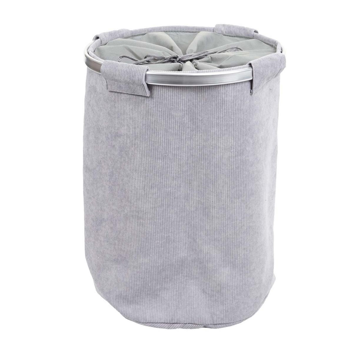 WÄSCHESAMMLER MIT NETZ 65L Grau - Grau, Textil (39/55/39cm) - MCW