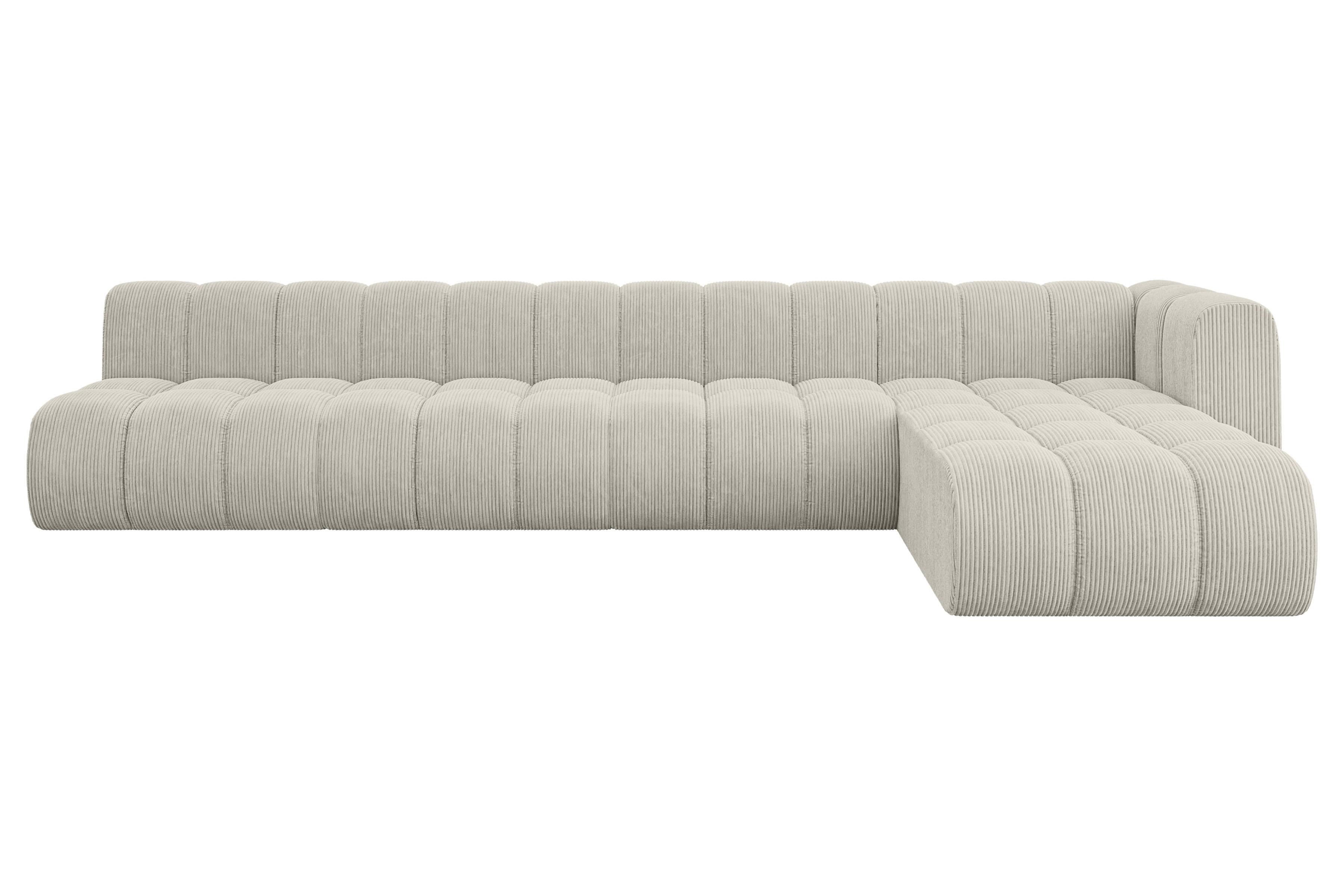 ECKSOFA modulares Sofa Darnel-L3 - 387x177x70 cm Creme - Hellgrau/Creme, Holzwerkstoff/Textil (387/177cm) - ALTDECOR