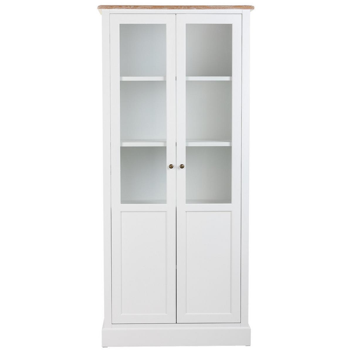 VITRINE aus Holz, weiß, 81x40x180cm - Weiß, Holzwerkstoff (81/180/40cm) - Wanderlust
