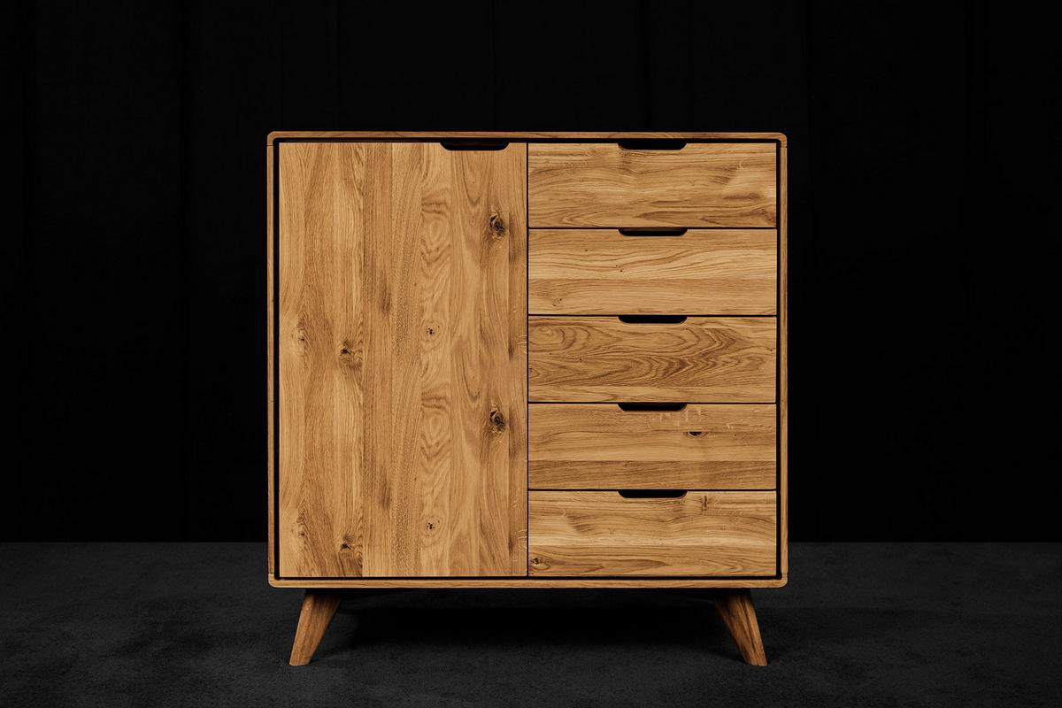 KOMMODE HOCH GREG Wildeiche - Wildeiche, Holz (90/92/40cm) - byoak