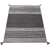 BAUMWOLLTEPPICH handgewebt wendbar, im Boho-Stil, Grau, 160 x 220 cm - Grau, Textil (220/160cm) - KADIMA DESIGN