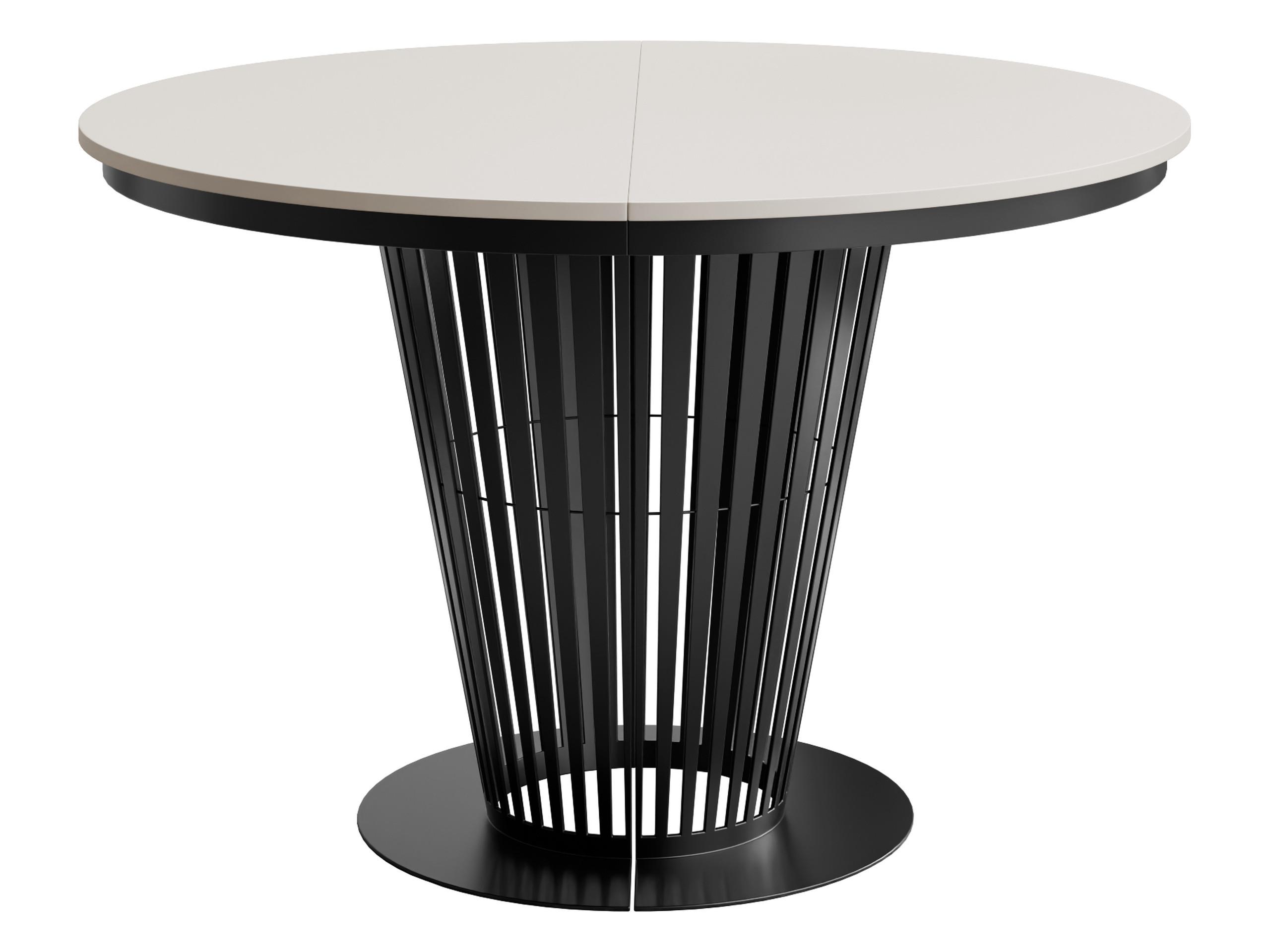 ESSTISCH Elantra 120 - Kaschmir/Schwarz, Holzwerkstoff/Metall (120/120/76cm) - MIRJAN24