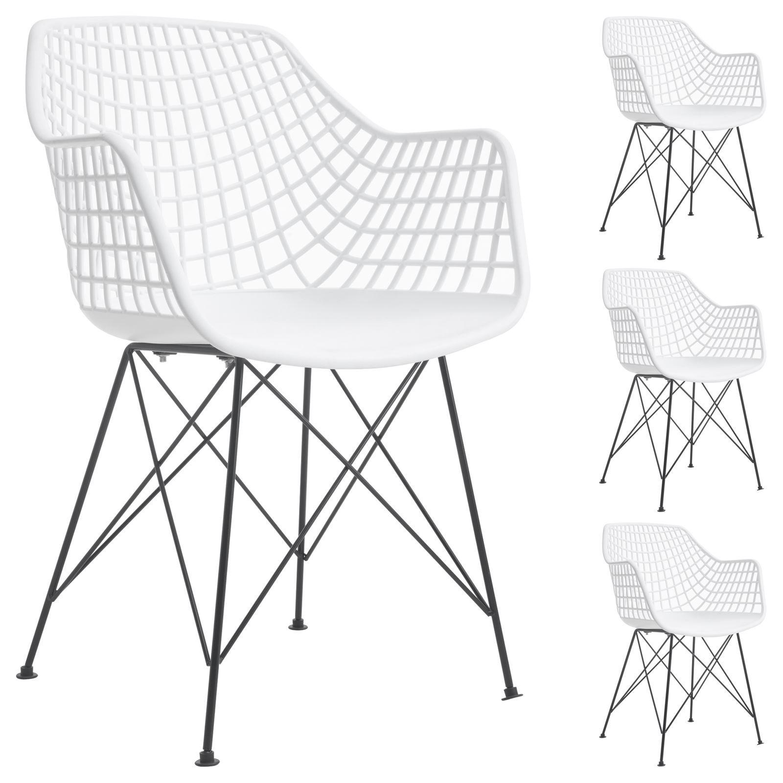ESSZIMMERSTÜHLE ALICANTE 4ER-SET - Weiß, Textil (59/87/54cm) - IDIMEX