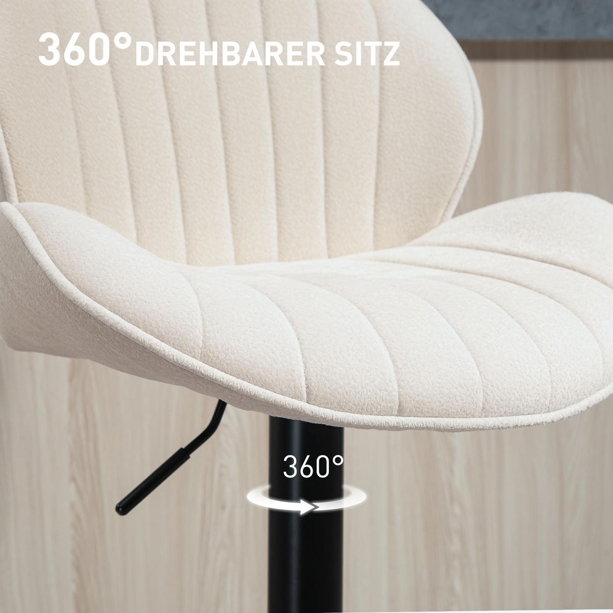 BARHOCKER 2er Set Polyester Stahl Beige - Beige/Schwarz, Textil/Metall (48/115/50cm) - HOMCOM