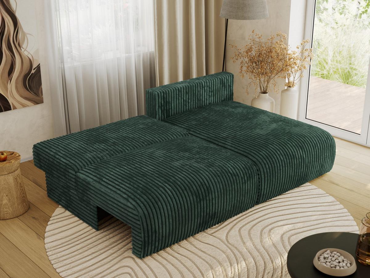 ECKSCHLAFSOFA VIVO L Grün Cord - rechts - Schwarz/Grün, Kunststoff/Textil (150/223cm) - MKS