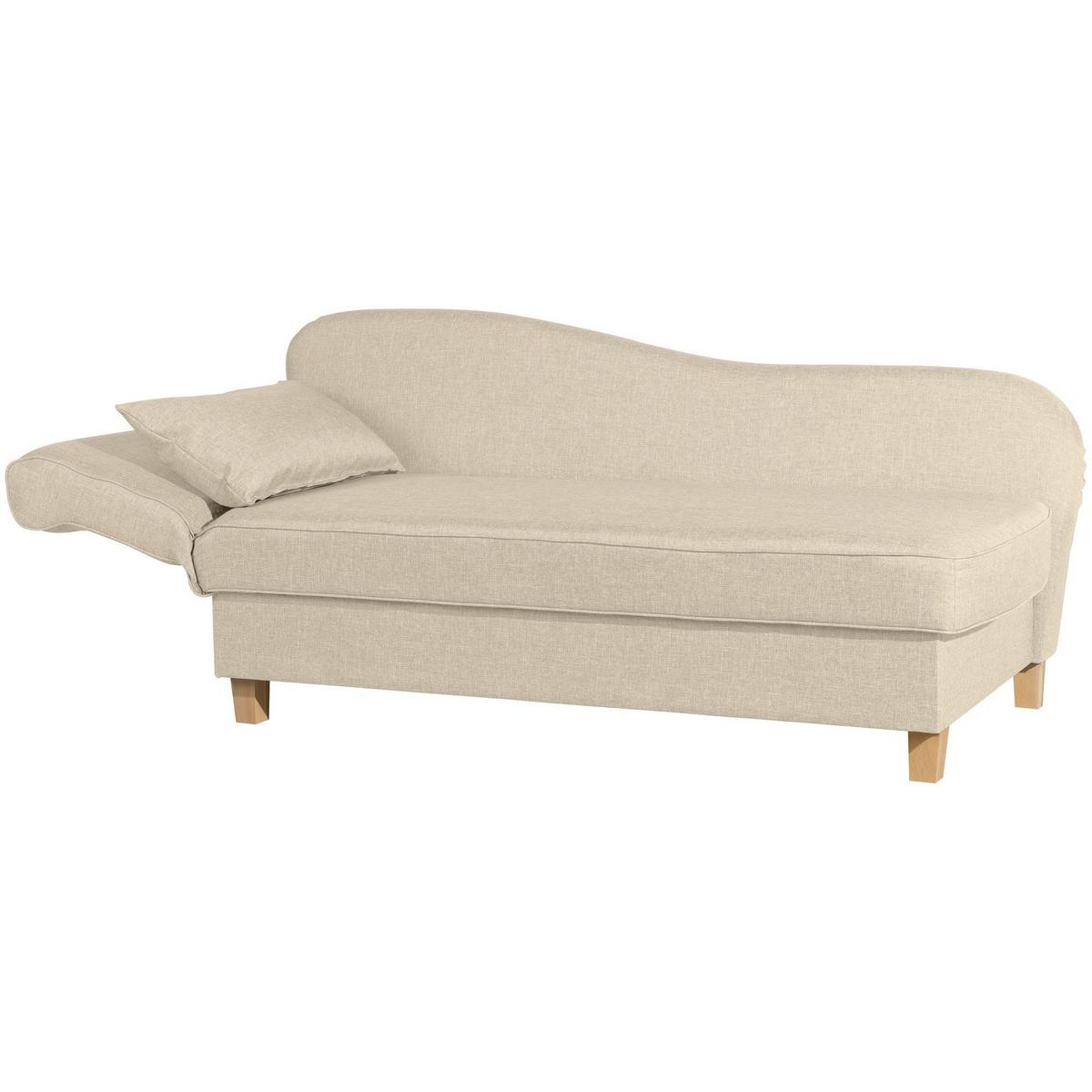 RECAMIERE mit Armteil links klappbar Katia Bezug Flachgewebe Buche natur / beige - Beige, Kunststoff (190/82/88cm) - 58aufmkessel