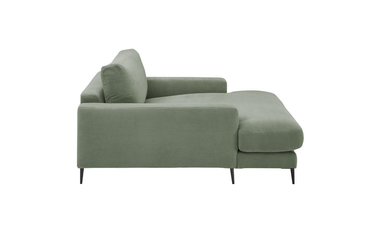 LONGSEAT CARA Grün Cord - Schwarz/Olivgrün, Textil/Metall (132/84/170cm) - KAWOLA