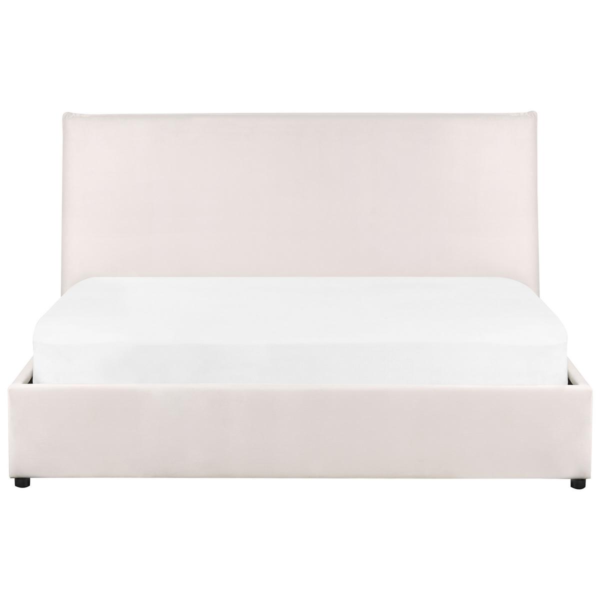 POLSTERBETT 160/200cm Cremeweiß Lavaur - Creme, Textil (160/200cm) - Beliani