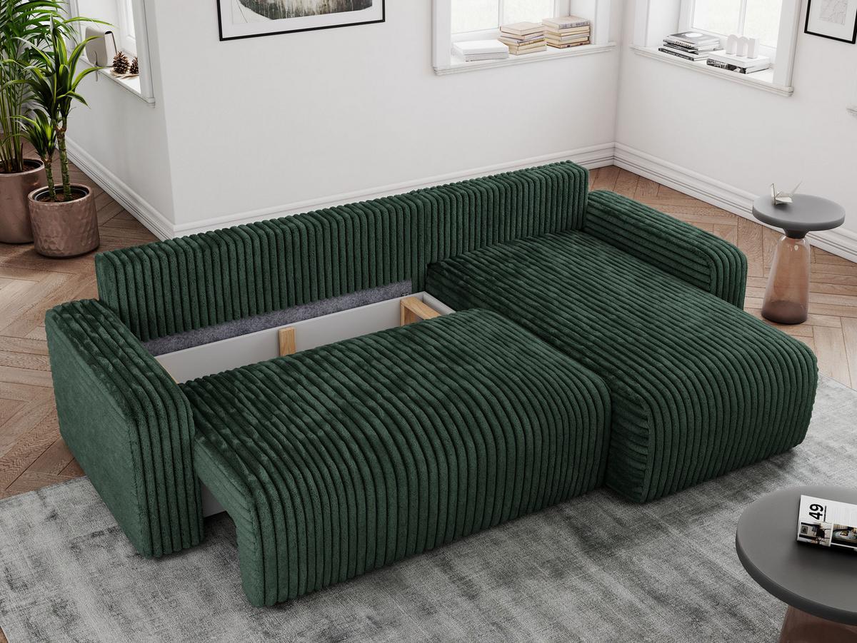ECKSOFA ARGOS Grün Cord - Schwarz/Grün, Kunststoff/Textil (245/150cm) - MKS