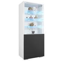 VITRINE Granada Schwarz matt - Schwarz, Holzwerkstoff (50/122.5/34.5cm) - Vladon