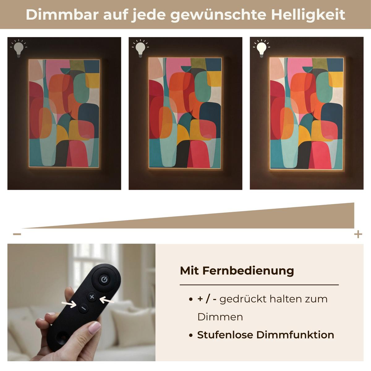 WANDLEUCHTE MIT AKKU Formen - Bunt - Abstrakt - Flugzeuge 60x90 cm - Multicolor, Holzwerkstoff (60/90/8cm) - OnlyWow