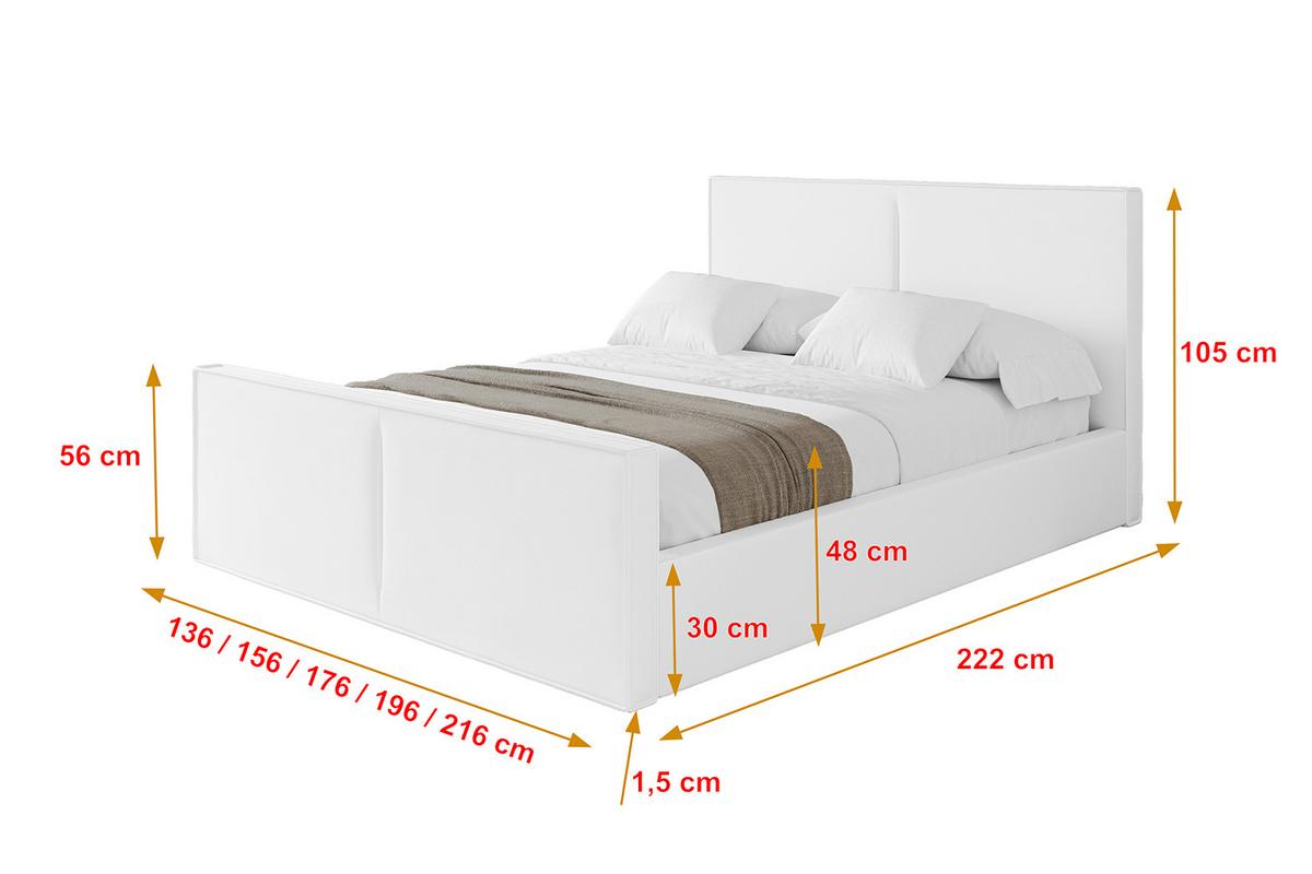 POLSTERBETT mit Bettkasten, Fußteil und Lattenrost, Boxbett ohne Matratze - VANTO-Z 180x200 Weiß Kunstleder - Weiß Hochglanz, Holzwerkstoff/Textil (180/200cm) - ALTDECOR