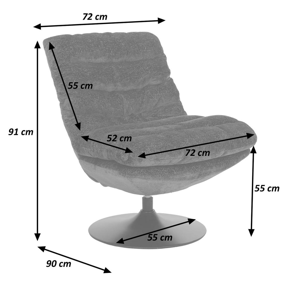 LOUNGESESSEL Braun - Braun, Textil (72/91/90cm) - MCW