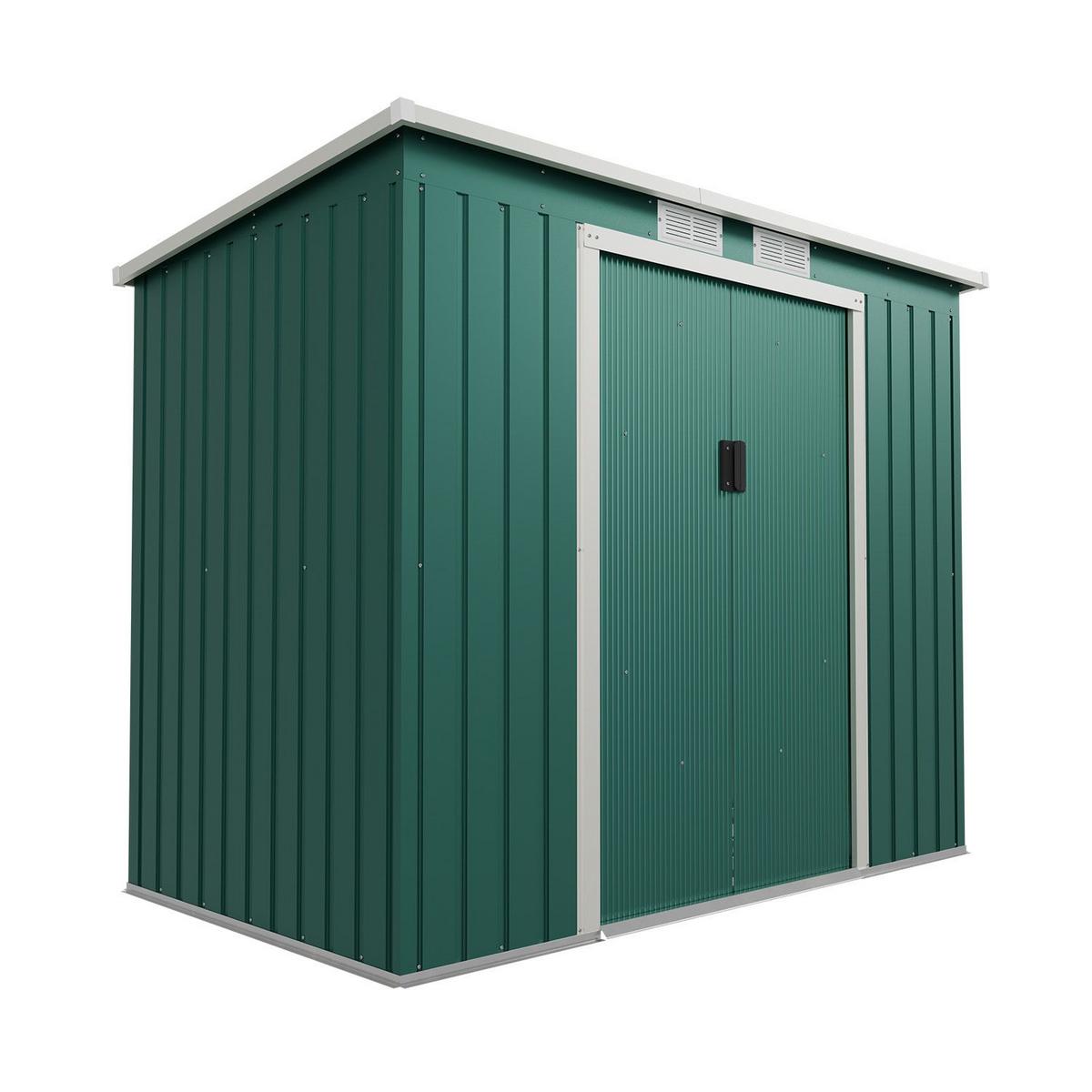 GERÄTESCHUPPEN M Dunkelgrün - Grün, Metall (218/174/132cm) - Juskys