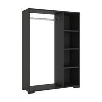 KLEIDERSCHRANK Nesbyen - Schwarz, Holzwerkstoff (90/126/30cm) - [en.casa]