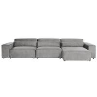 ECKSOFA Modul 4-Sitzer linksseitig Grau Stoff Hellnar - Dunkelgrau, Textil (176/364cm) - Beliani