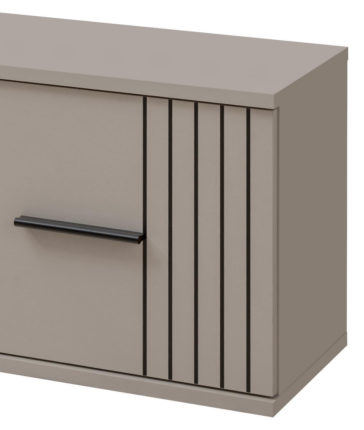 HÄNGERREGAL Kaschmir 204 x 39 cm, Wandregal mit 6 Fächern - Kaschmir/Schwarz, Holzwerkstoff/Kunststoff (204/39/30cm) - Inn.Furn