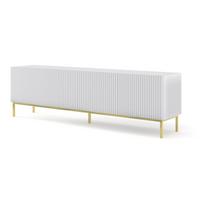 TV LOWBOARD Weiß, Weiß, Gold 200/58/42 - Weiß, Holzwerkstoff (200/58/42cm) - RAUMHIRSCH FURNITURE