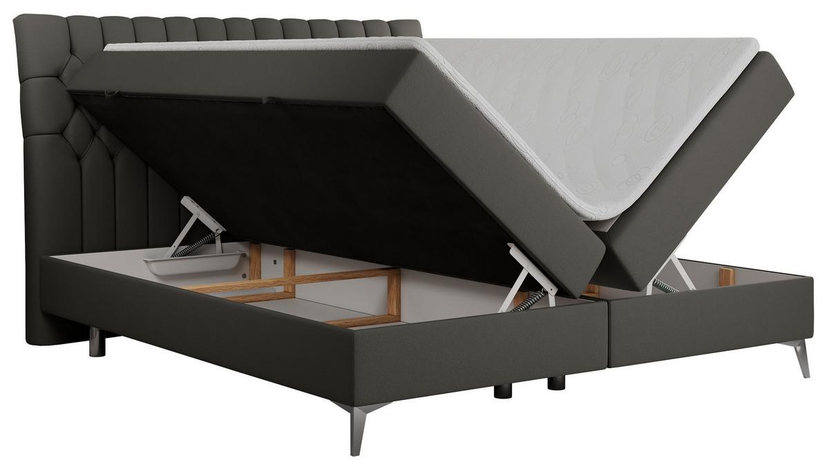 BOXBETT MILEN 120/200 Dunkelgrau Kunstleder - H3 - Dunkelgrau, Holz/Textil (120/200cm) - MKS