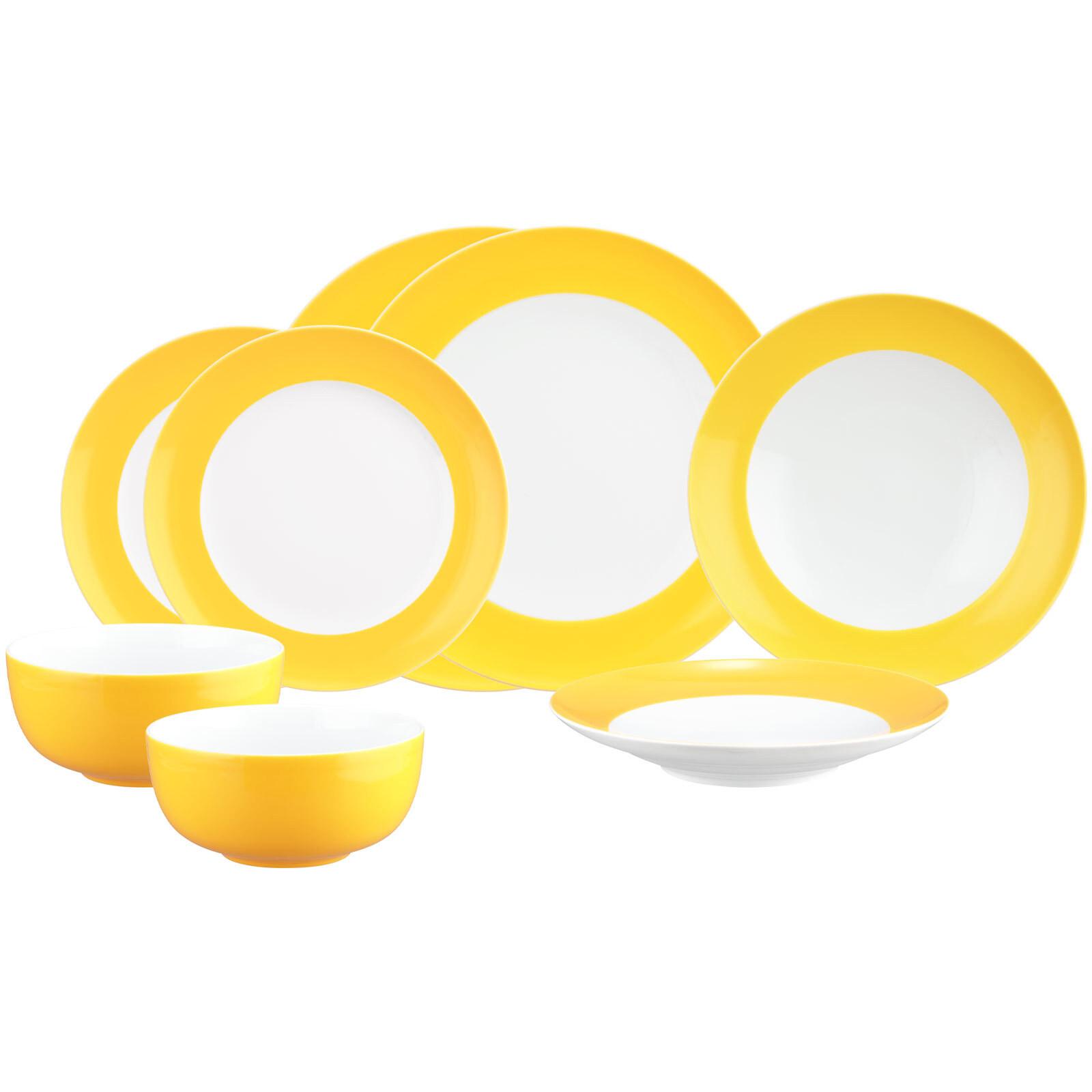 EINSTEIGER-SET Liberty Pure Colors Yellow Glow 8-tlg. - Gelb, Keramik (2/2/2cm) - Seltmann Weiden