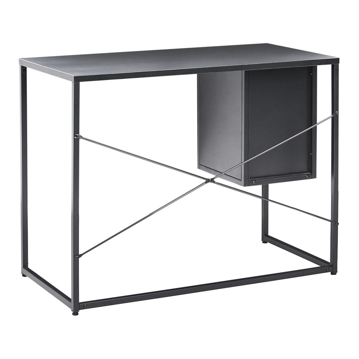 SCHREIBTISCH Schwarz 100/50 cm mit Stauraum Harjo - Schwarz, Metall (50/100/76cm) - Beliani