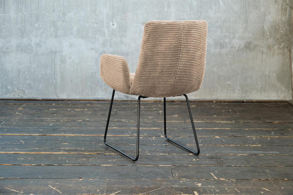 STUHL NEW CHARME Taupe Cord (1er-Set) - Taupe, Textil (59/87/66cm) - KAWOLA