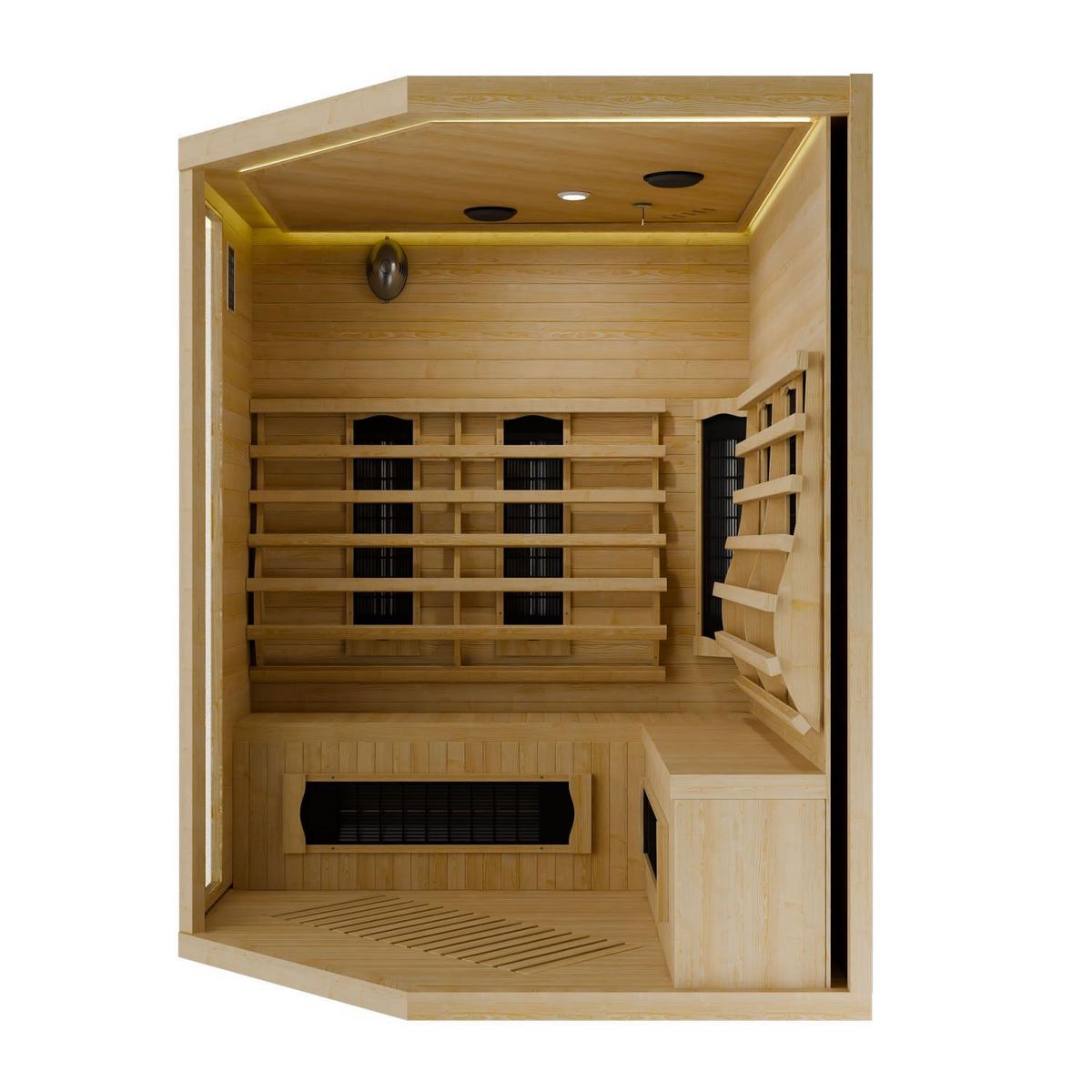INFRAROTKABINE Nyborg E150K mit Keramik-, Flächenstrahler & Hemlockholz - Naturfarben, Holz (150/190/150cm) - Artsauna