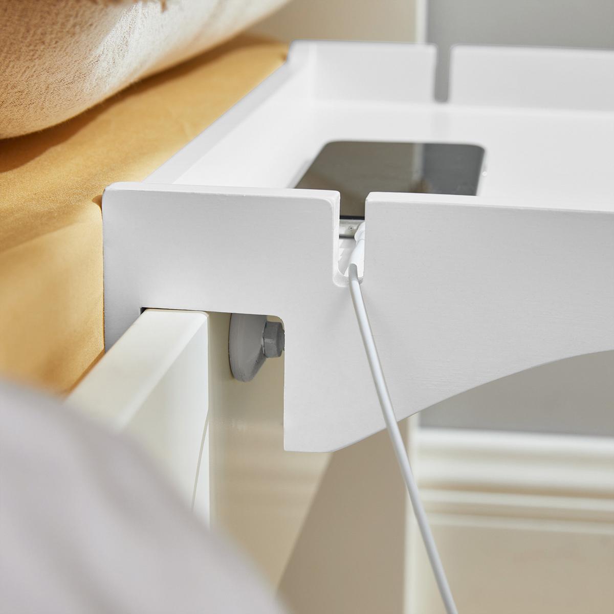 NACHTTISCH Bambus Weiß - Weiß, Naturmaterialien (36/9/25cm) - SoBuy