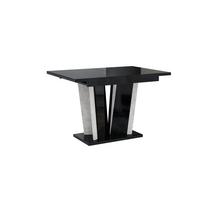 ESSTISCH SAMAR Ausziehbar 120 - 160 / 80 x 76 cm - Schwarz Hochglanz/Schwarz, Holz (120/80/76cm) - MASSENO
