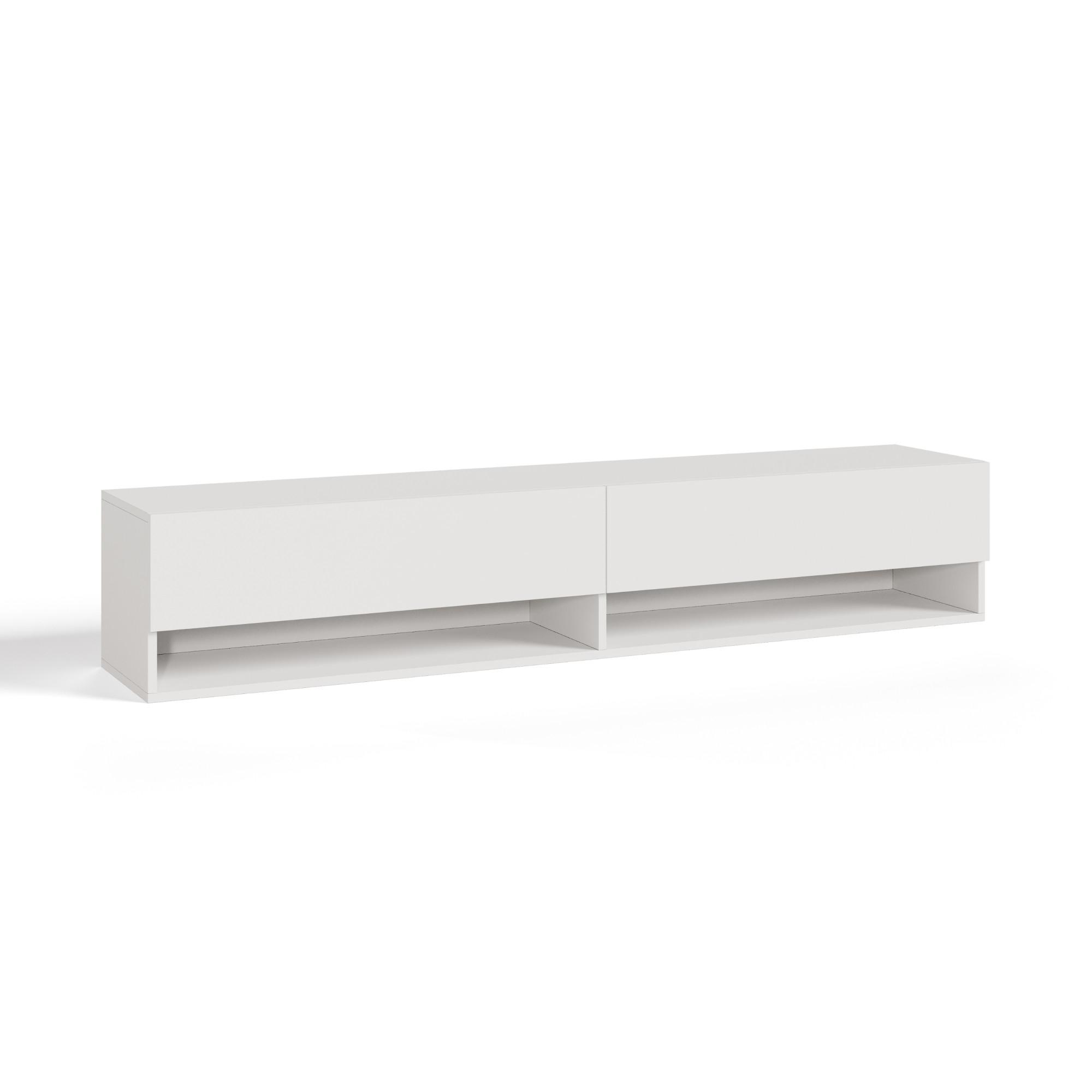 HÄNGELOWBOARD Halmstad - Weiß, Holzwerkstoff (160/30/31cm) - [en.casa]