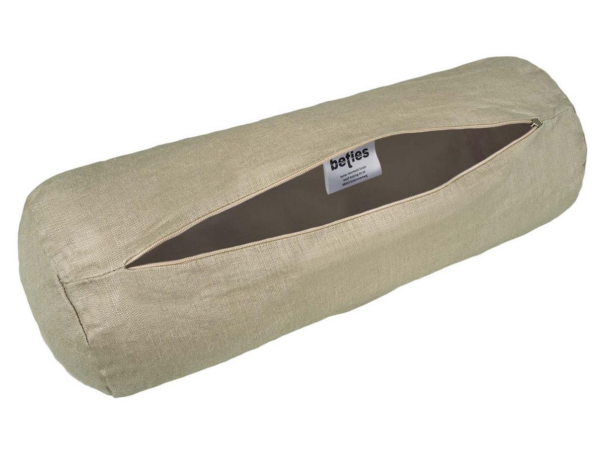 NACKENROLLENBEZUG reines Leinen leinen-taupe 40/15 cm - Taupe, Naturmaterialien (15/40cm) - beties Heimtextil
