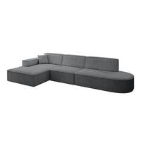 ECKSOFA Ottomane Links IREA-L2-v4 - 327x165x77 cm Duneklgrau - Dunkelgrau, Holzwerkstoff/Textil (327/165cm) - ALTDECOR