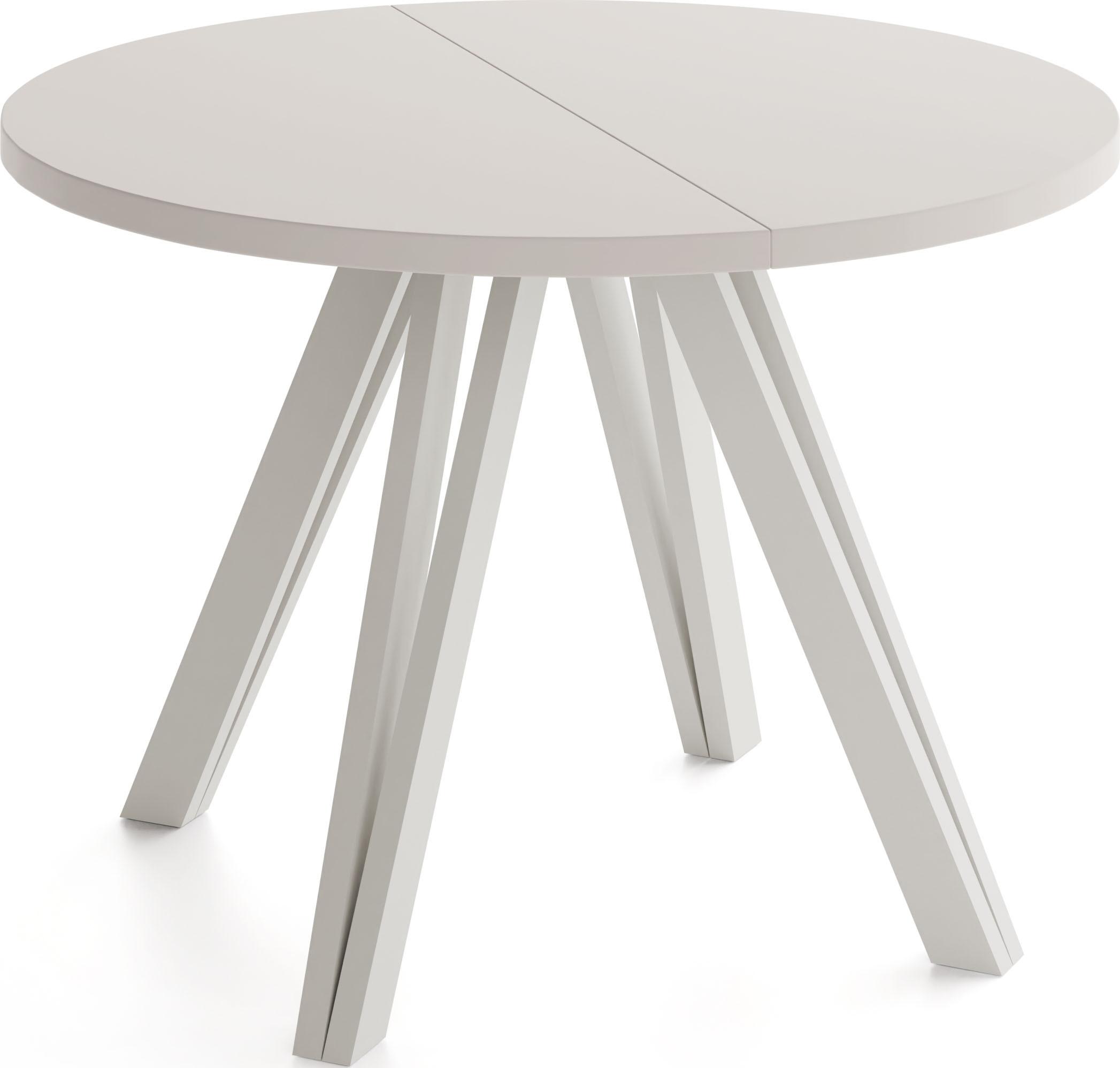 ESSTISCH Ravero runder ausziehbarer, Kaschmir 100-180/100/77 cm - Kaschmir/Beige, Holz/Holzwerkstoff (100/180/76.5cm) - WFL GROUP