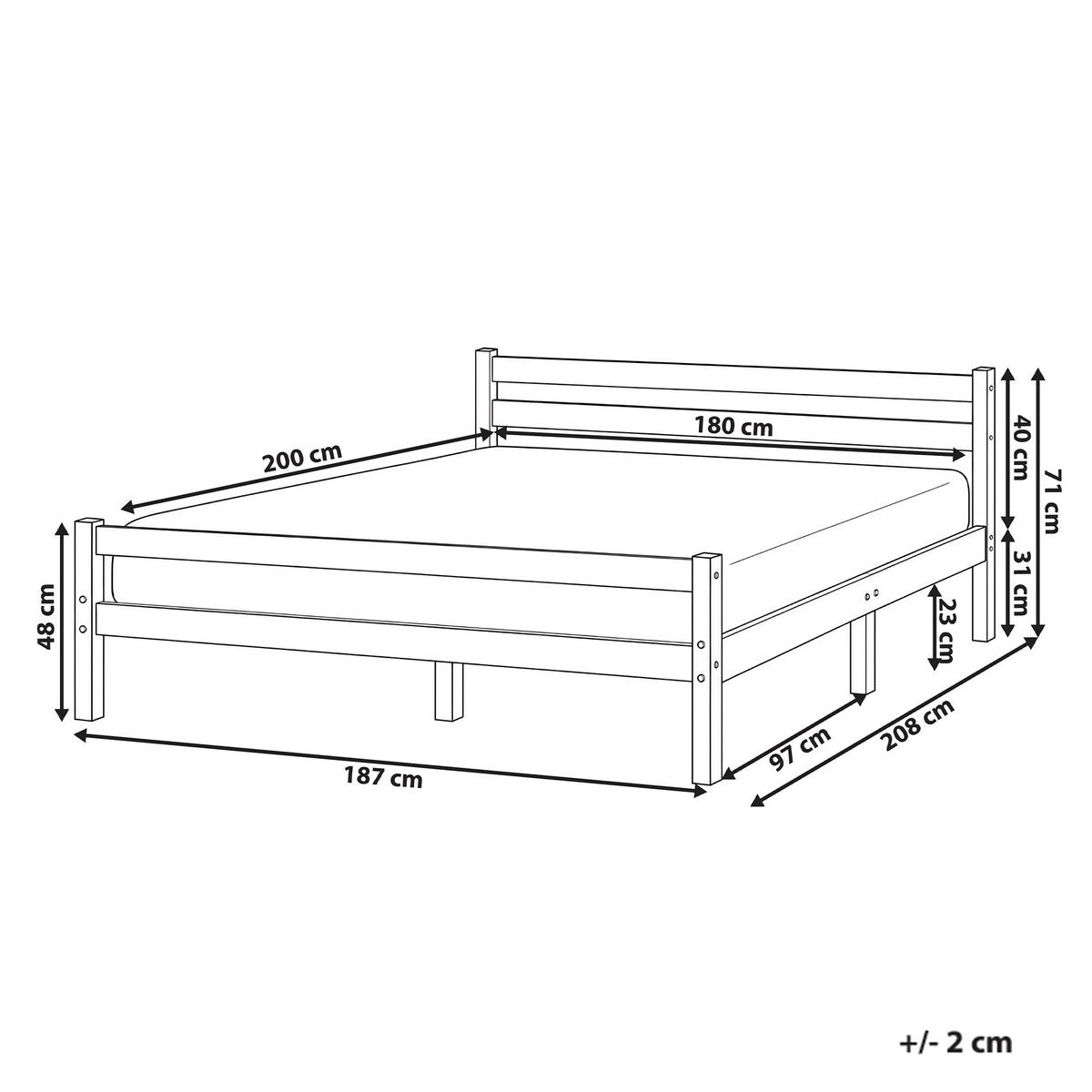 BETT mit Lattenrost 180/200 Kiefernholz Hellbraun Echallon - Hellbraun/Braun, Holz (180/200cm) - Beliani