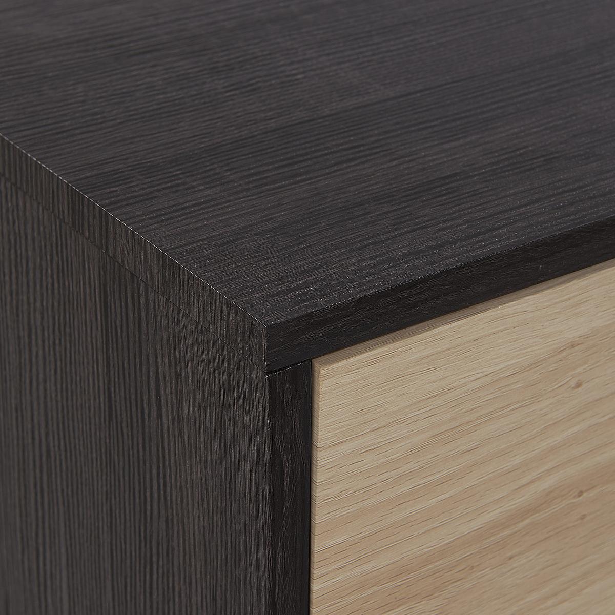TV-MÖBEL Hellbraun, Dunkelbraun, Schwarz FRANKLIN 35/140/44 - Hellbraun, Holzwerkstoff (140/44/35cm) - Beliani