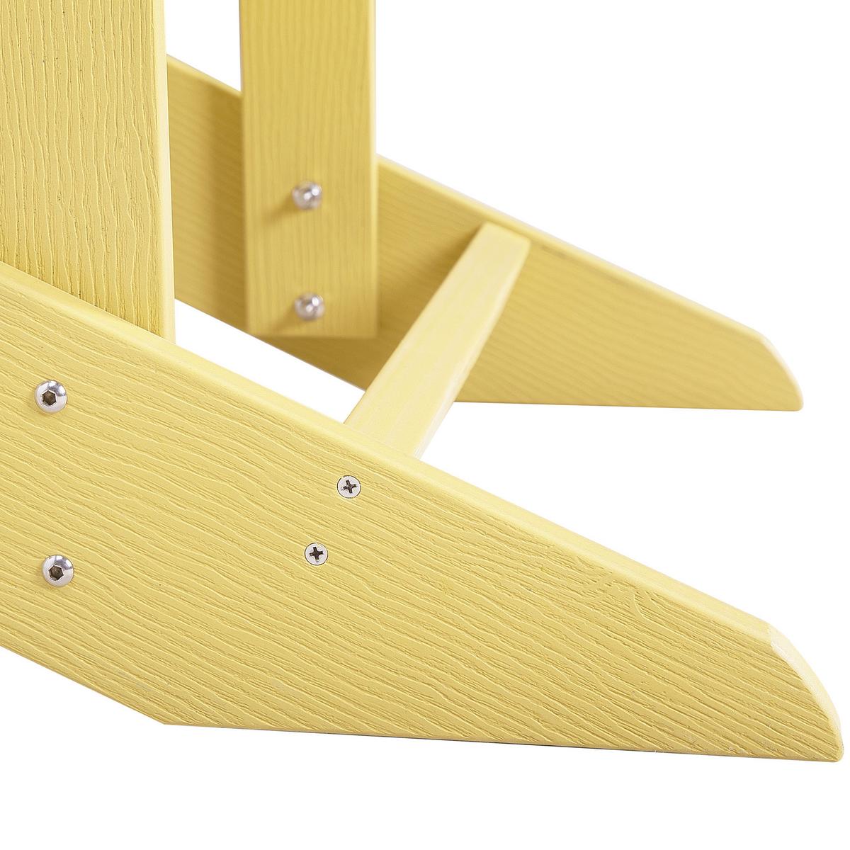 GARTENSTUHL mit Fußhocker Kunstholz gelb Adirondack - Goldfarben, Kunststoff (75/88/88cm) - Beliani