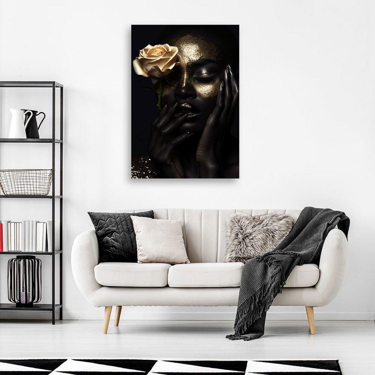KUNSTDRUCK Schwarz 40/60 cm - Schwarz, Textil (40/60cm) - KUNSTLOFT