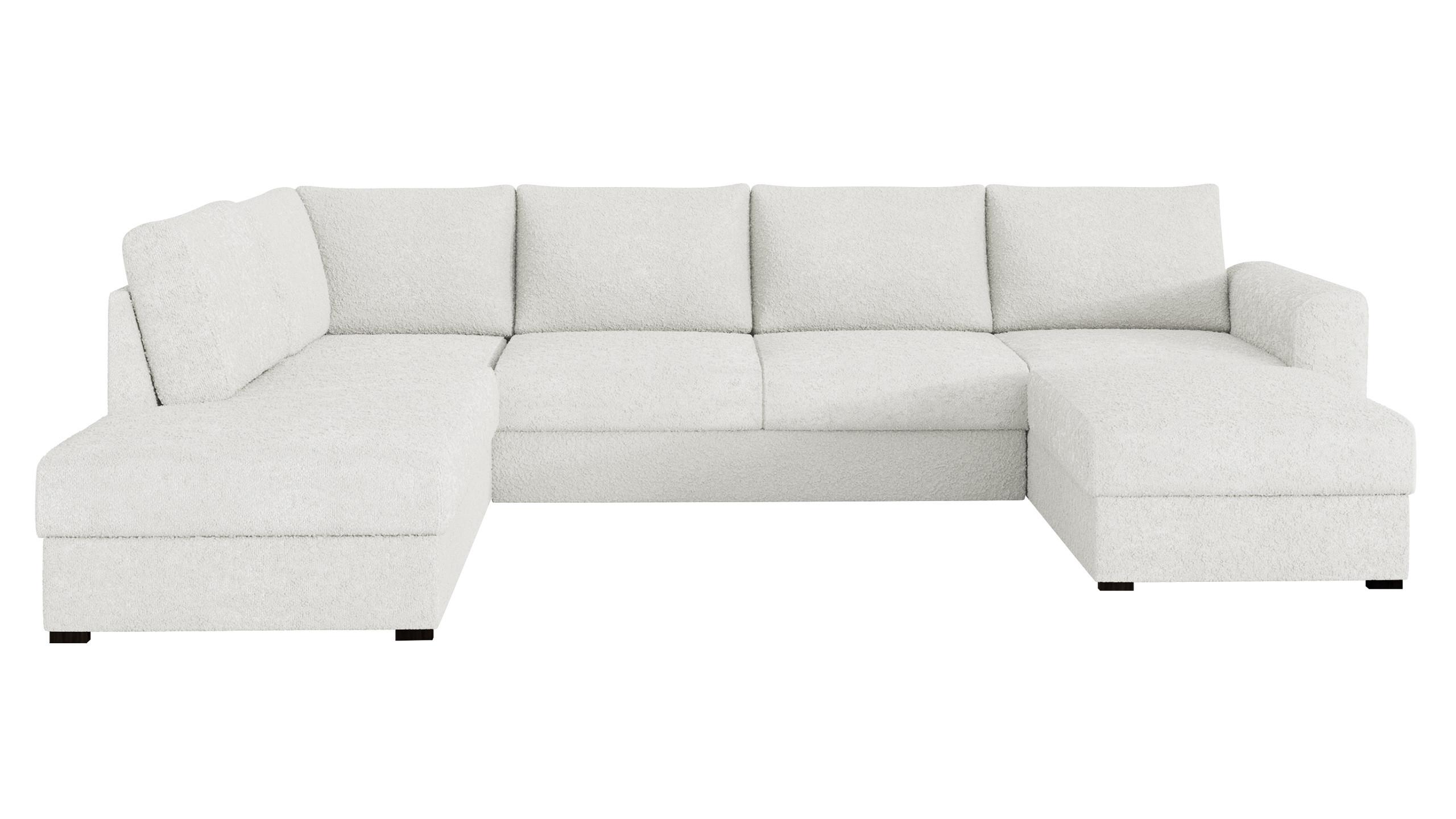 WOHNLANDSCHAFT Wilma Premium, Seite: Links - Creme/Schwarz, Holz/Textil (305/85/188cm) - MIRJAN24