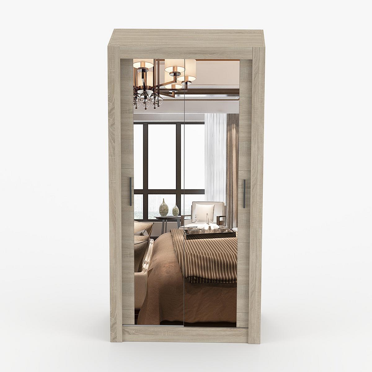 KLEIDERSCHRANK Milan 100 cm, 100/200/64, 2-türig, Sonoma-Eiche - Sonoma Eiche, Holzwerkstoff (100/200/64cm) - imoebel24