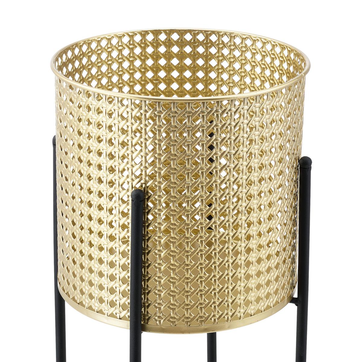 PFLANZENSTÄNDER-SET 2 TLG. Mol - Goldfarben/Schwarz, Metall (24/70/24cm) - [en.casa]