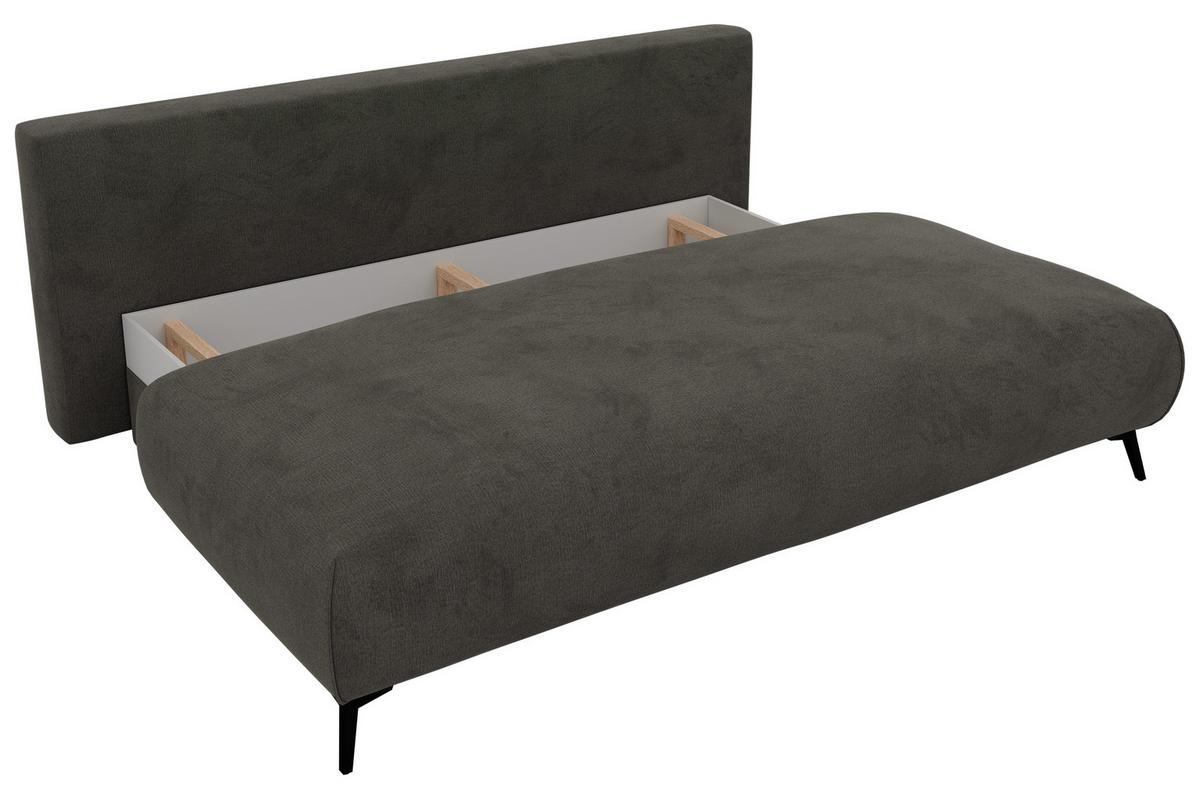 3-SITZER SOFA VIRENO - Dunkelgrau Velvet - Dunkelgrau/Schwarz, Textil/Metall (197/95/102cm) - MKS