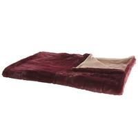 DECKE Burgunderrot Tantan 180/220 cm - Weinrot, Textil (180/220cm) - Beliani